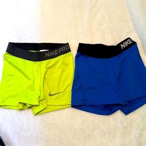 2 Nike Pro Women’s Dri-Fit Training Shorts. Size XS.
